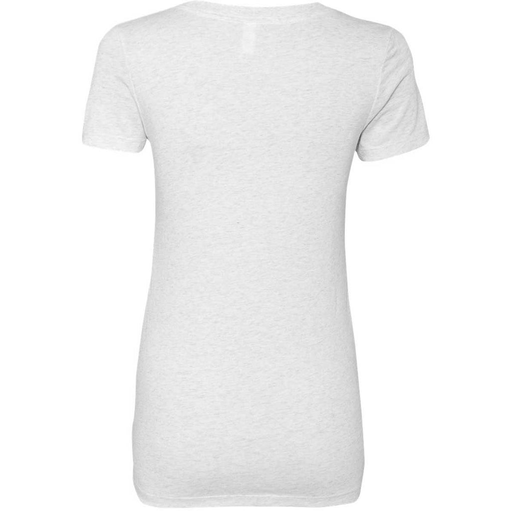 Next Level Women's Heather White Triblend Deep-V Tee