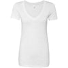 Next Level Women's Heather White Triblend Deep-V Tee