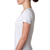 Next Level Women's Heather White Triblend Deep-V Tee