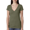 Next Level Women's Military Green Triblend Deep-V Tee