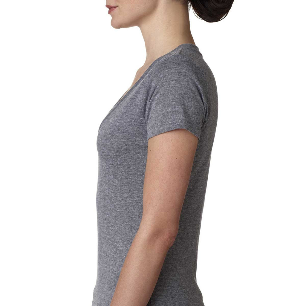 Next Level Women's Premium Heather Triblend Deep-V Tee