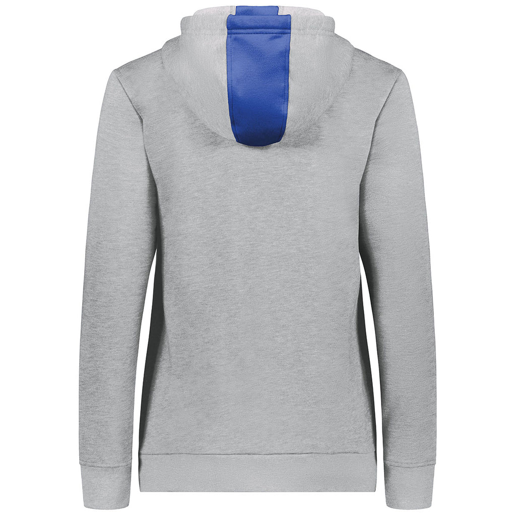 Augusta Sportswear Women's Royal/Grey Heather Three-Season Fleece Pullover Hoodie