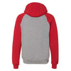 Russell Athletic Men's Oxford/True Red Dri Power Colorblock Raglan Hooded Sweatshirt