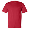 Bayside Men's Red USA-Made Short Sleeve T-Shirt with Pocket