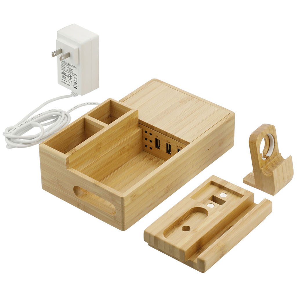 Leed's Natural Bamboo Fast Wirelsss Charging Dock Station