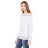 Bella + Canvas Women's Light Grey Marble Wide Neck Sweatshirt