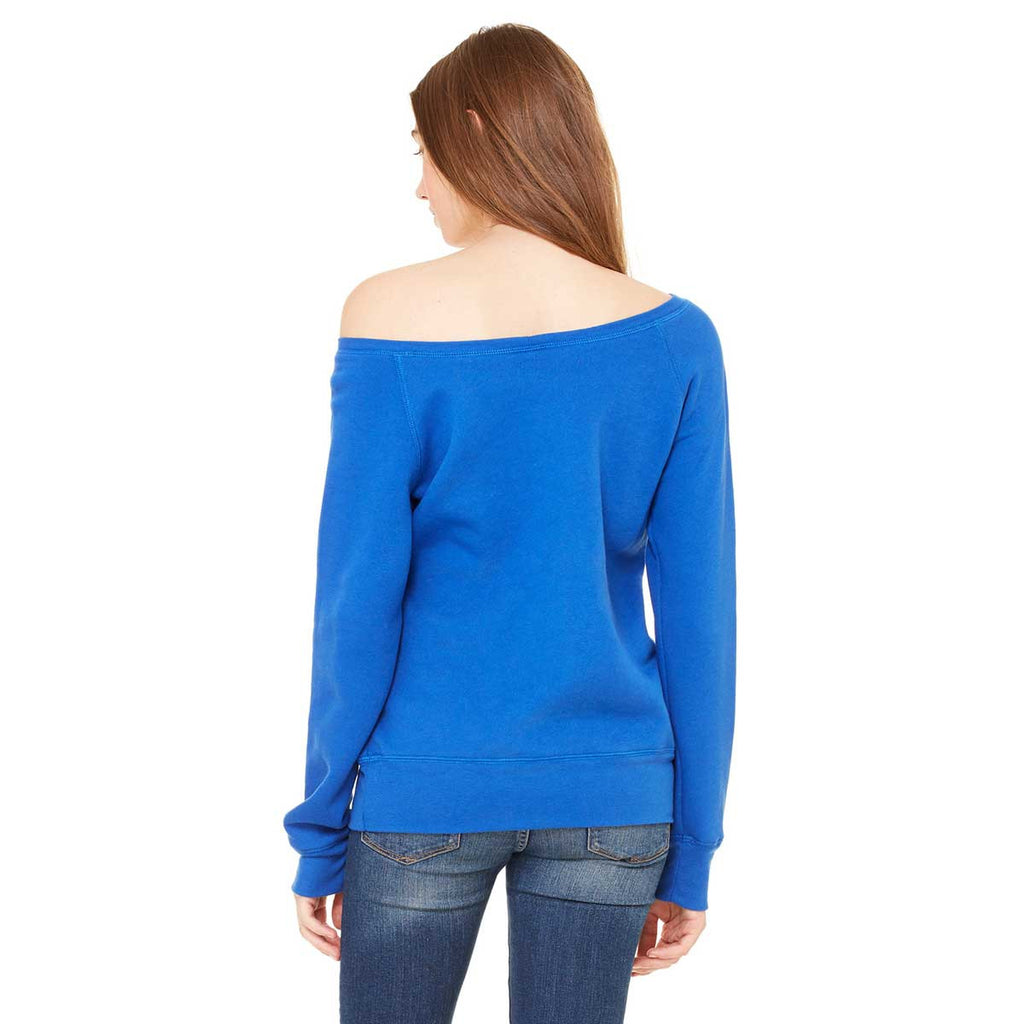 Bella + Canvas Women's True Royal Wide Neck Sweatshirt