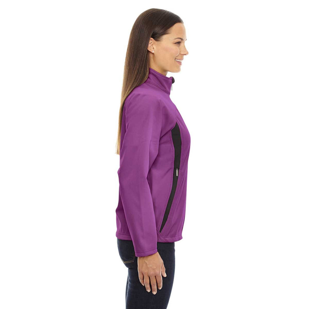 North End Women's Plum Rose Three-Layer Fleece Bonded Performance Soft Shell Jacket