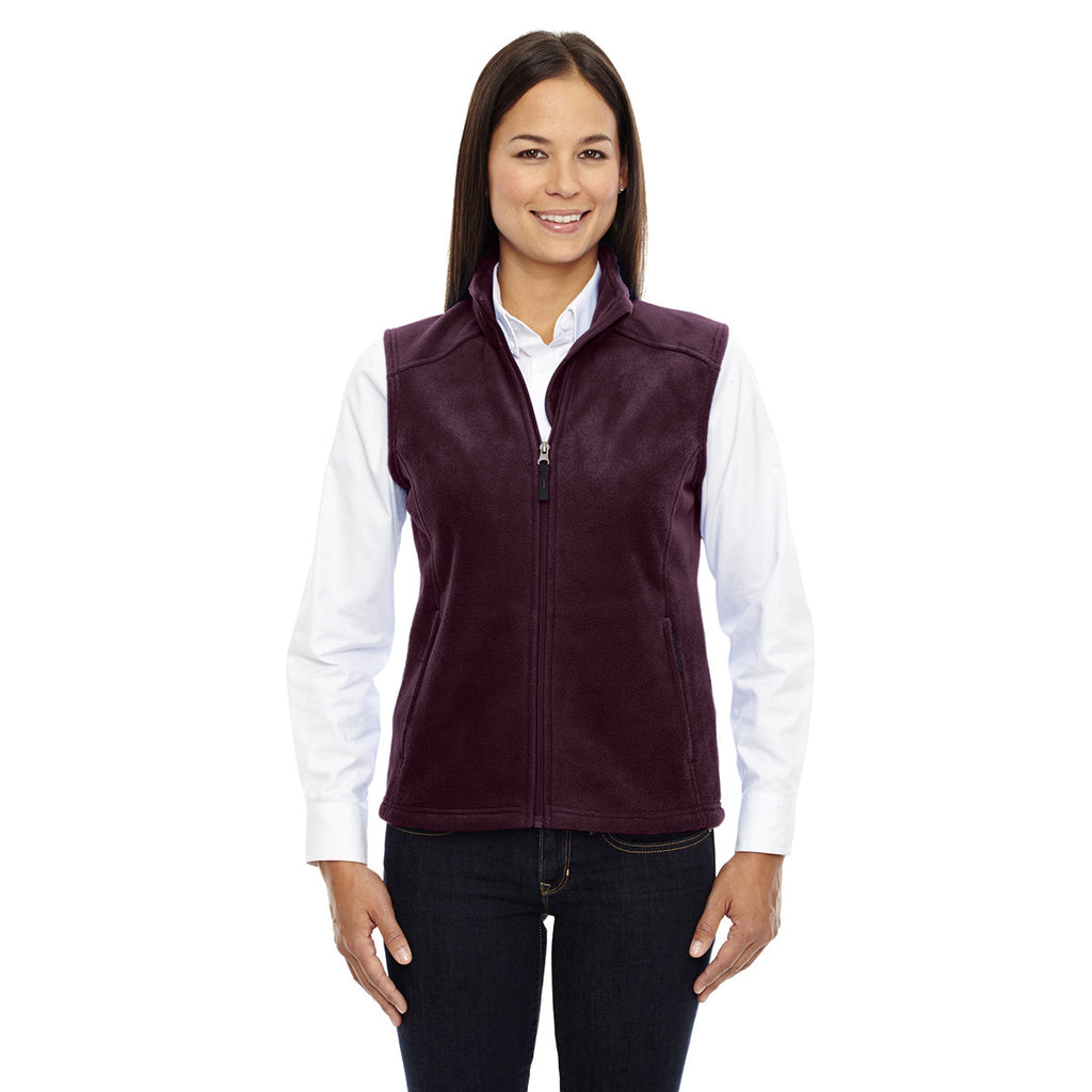 Core 365 Women's Burgundy Journey Fleece Vest