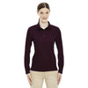 Core 365 Women's Burgundy Pinnacle Performance Long-Sleeve Pique Polo