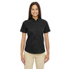 Core 365 Women's Black Optimum Short-Sleeve Twill Shirt