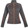 North End Women's Carbon/Orange Soda Flux Melange Fleece Jacket