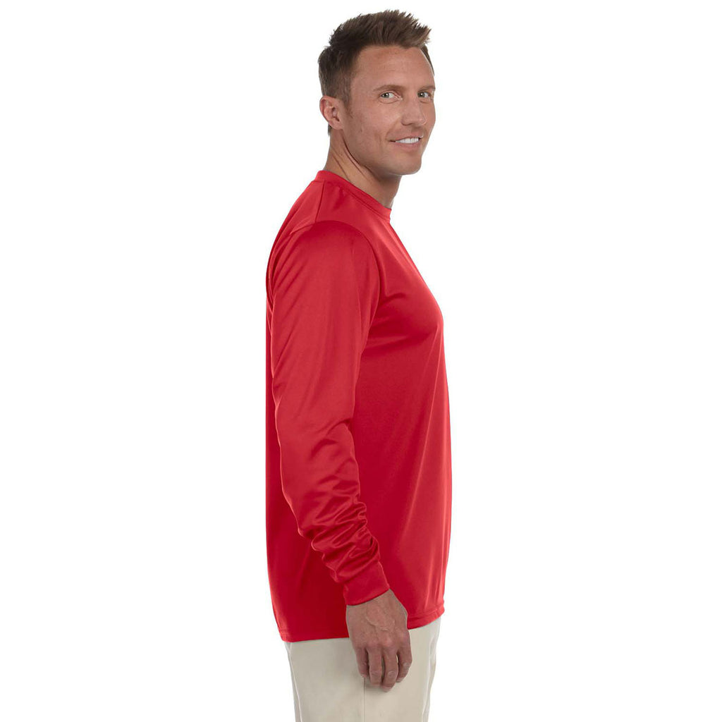 Augusta Sportswear Men's Red Wicking Long-Sleeve T-Shirt