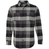 Burnside Men's Black/Grey Yarn-Dyed Long Sleeve Flannel Shirt