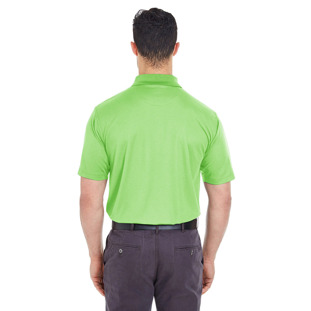 UltraClub Men's Light Green Cool & Dry Mesh Pique Polo