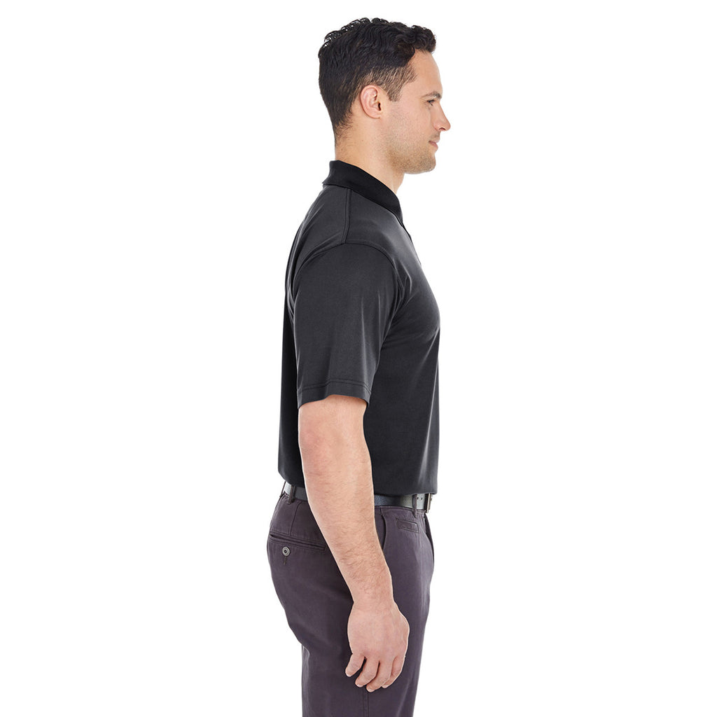 UltraClub Men's Black Tall Cool & Dry Mesh Pique Polo