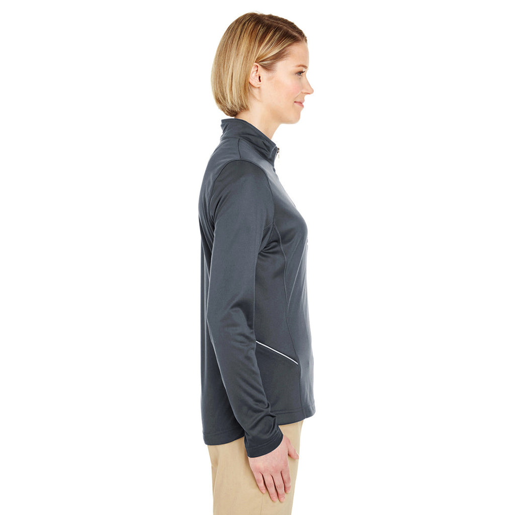 UltraClub Women's Charcoal Cool & Dry Sport Quarter-Zip Pullover