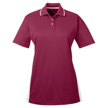 UltraClub Women's Maroon/White Cool & Dry Sport Two-Tone Polo