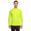 UltraClub Men's Bright Yellow Cool & Dry Sport Long-Sleeve Performance Interlock T-Shirt