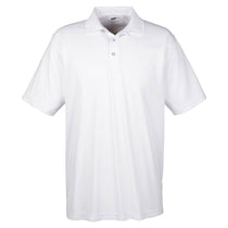 UltraClub Men's White Cool & Dry Sport Performance Interlock Polo