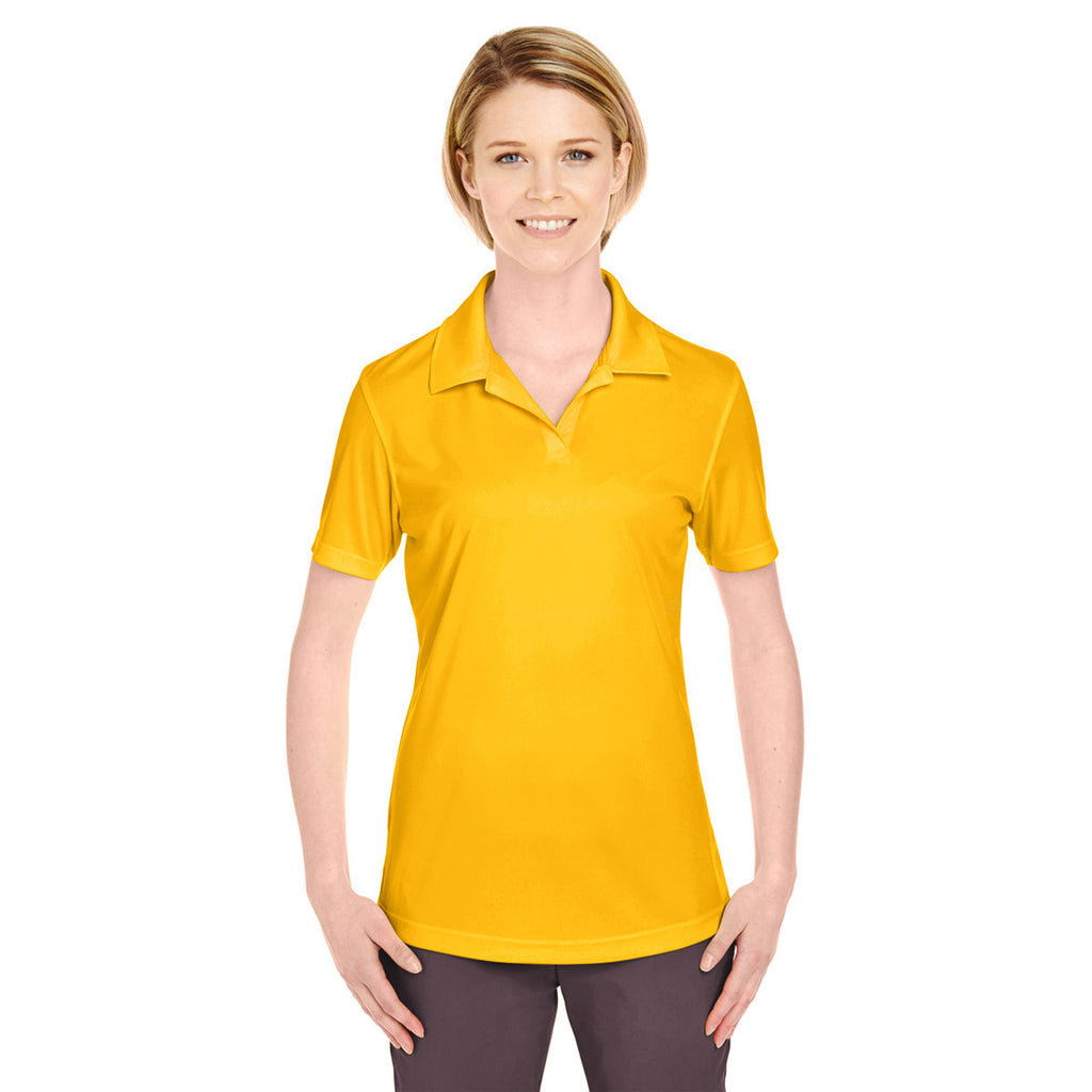 UltraClub Women's Gold Cool & Dry Sport Performance Interlock Polo