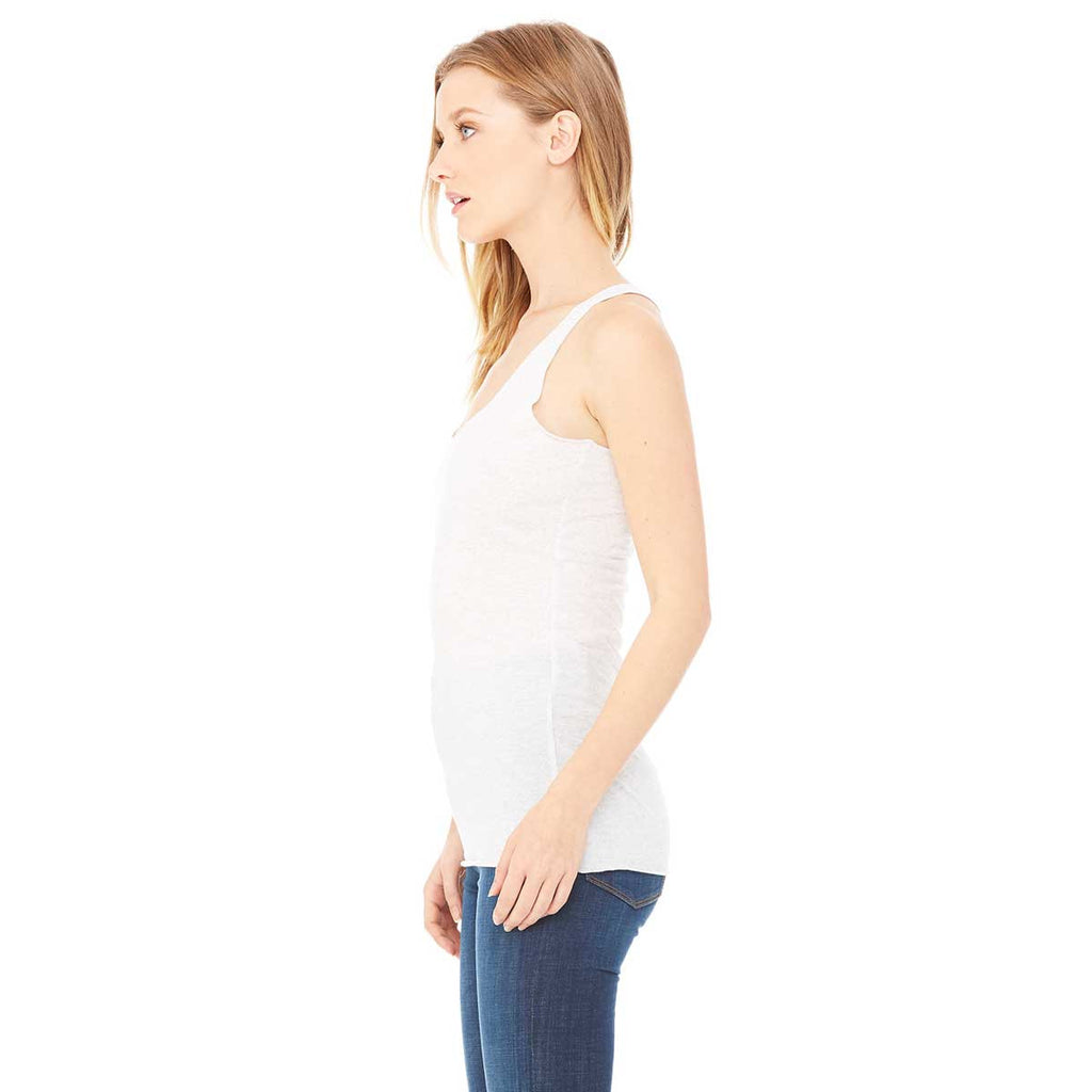 Bella + Canvas Women's White Fleck Triblend Racerback Tank