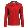 Landway Women's Red/Charcoal Klamath Waffle-Knit Fleece Pullover