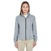 UltraClub Women's Grey Heather Iceberg Fleece Full-Zip Jacket