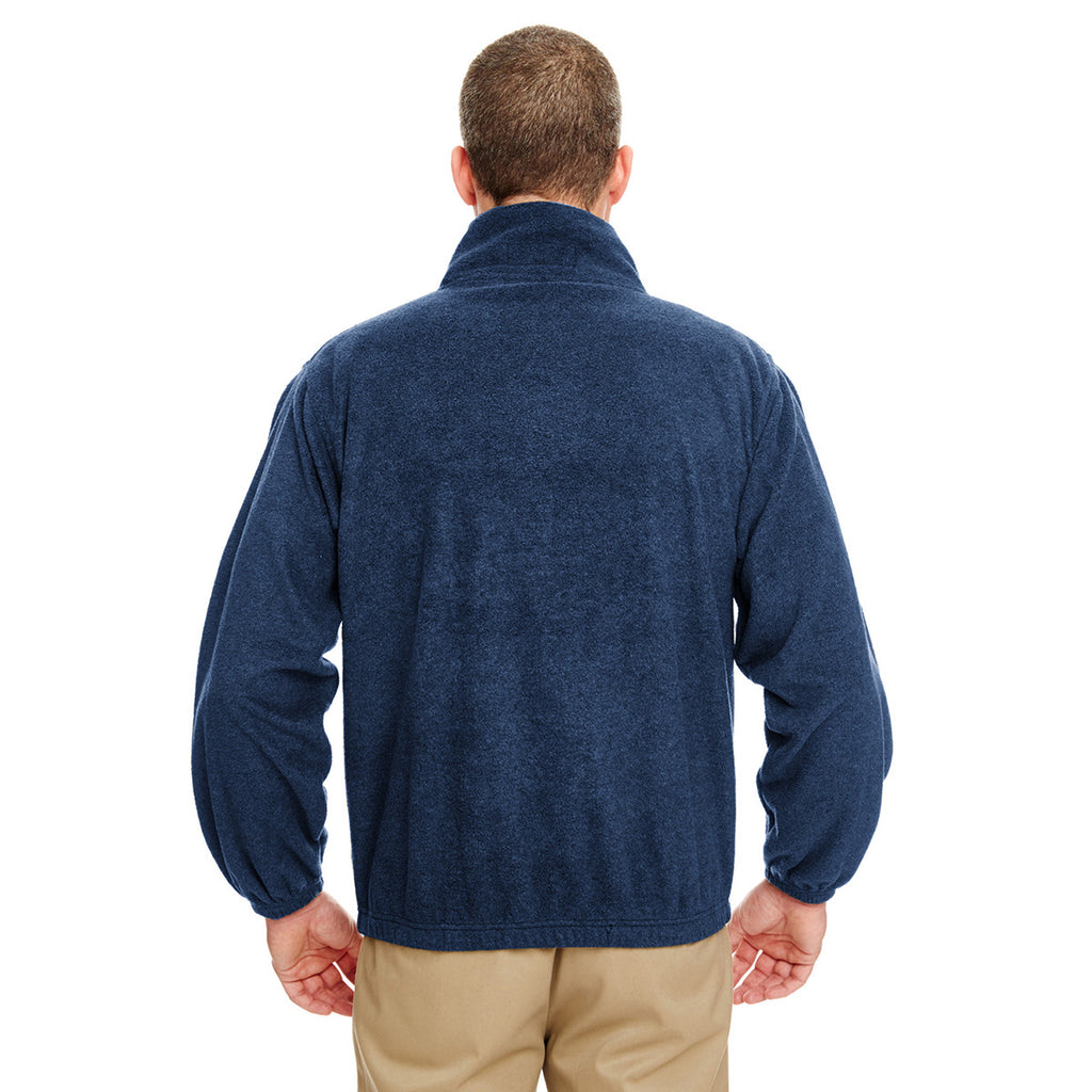 UltraClub Men's Navy Iceberg Fleece Full-Zip Jacket