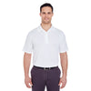 UltraClub Men's White Cool & Dry 8 Star Elite Performance Interlock Polo