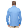 UltraClub Men's Columbia Blue Heather Cool & Dry Heathered Performance Quarter-Zip