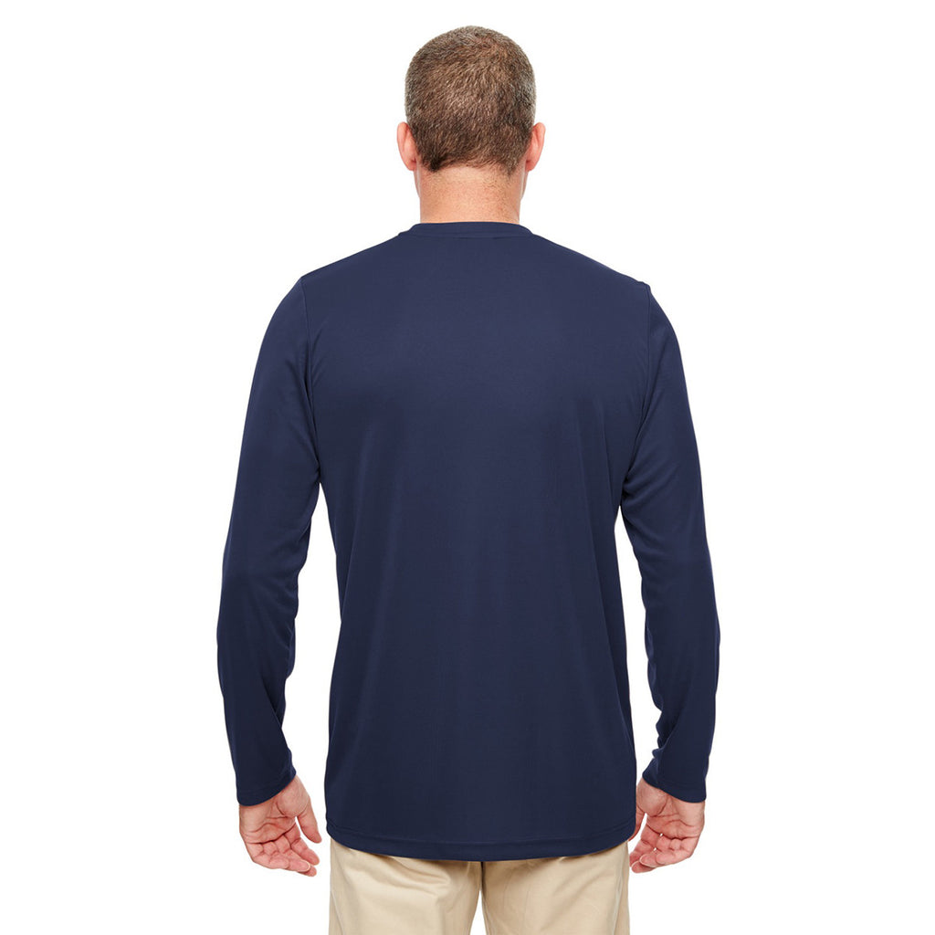 UltraClub Men's Navy Cool & Dry Performance Long-Sleeve Top