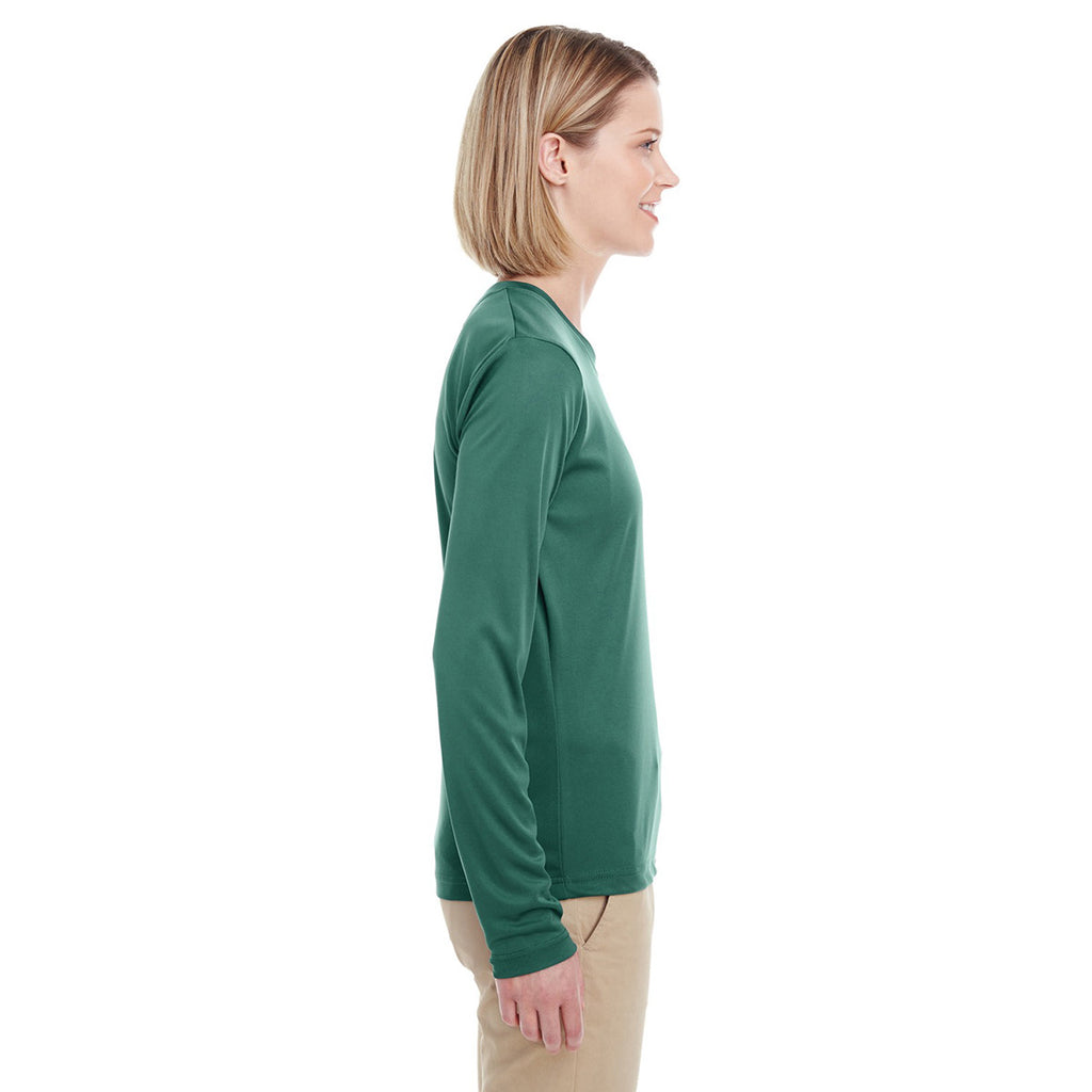 UltraClub Women's Forest Green Cool & Dry Performance Long-Sleeve Top