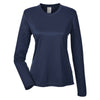 UltraClub Women's Navy Cool & Dry Performance Long-Sleeve Top