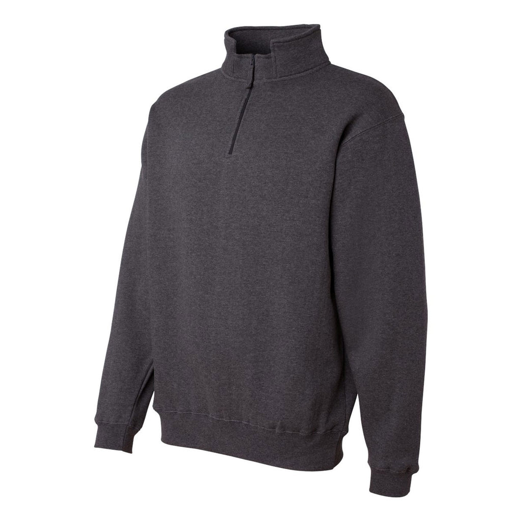 J. America Men's Charcoal Heather Heavyweight Quarter-Zip Fleece Sweatshirt