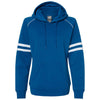 J. America Women's Royal Varsity Fleece Piped Hooded Sweatshirt