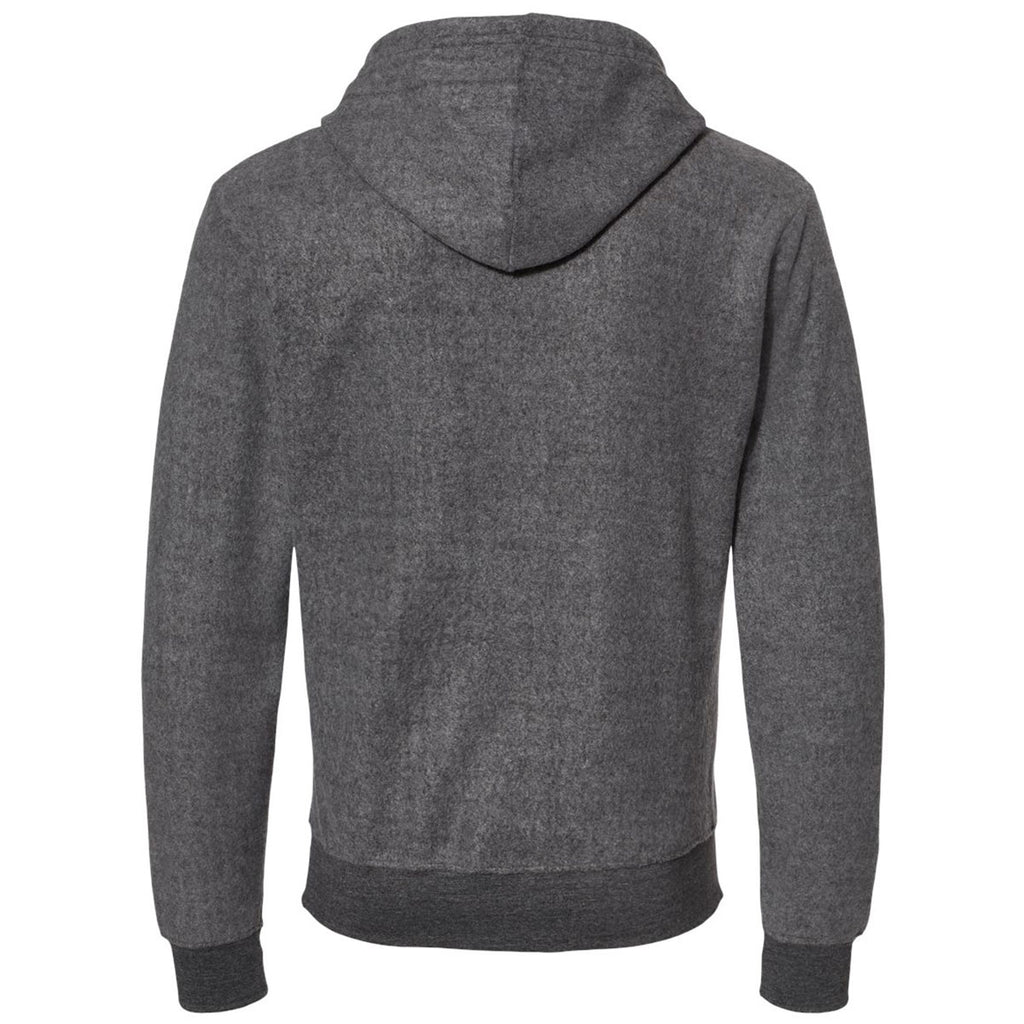 J. America Men's Charcoal Heather Flip Side Fleece Hooded Pullover