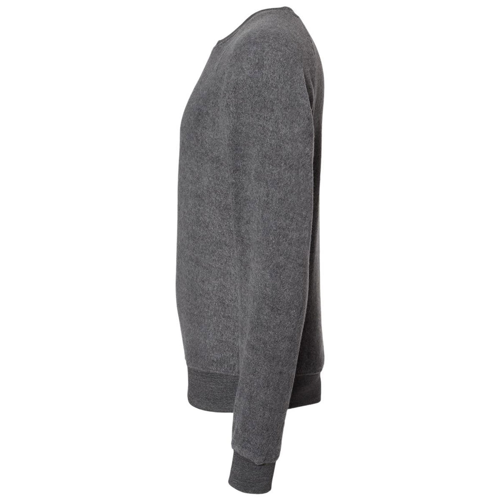 J. America Women's Charcoal Heather Flip Side Fleece Crewneck Pullover