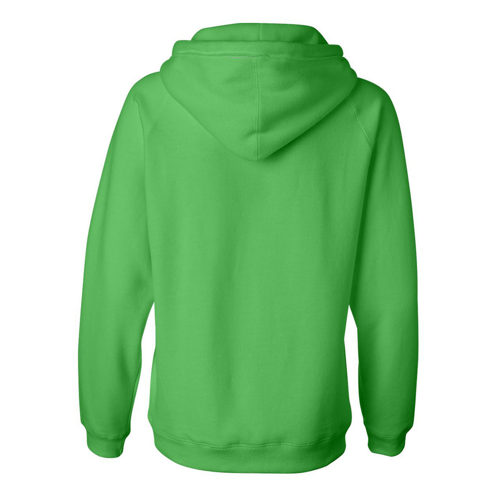 J. America Women's Lime Sueded V-Neck Hooded Sweatshirt