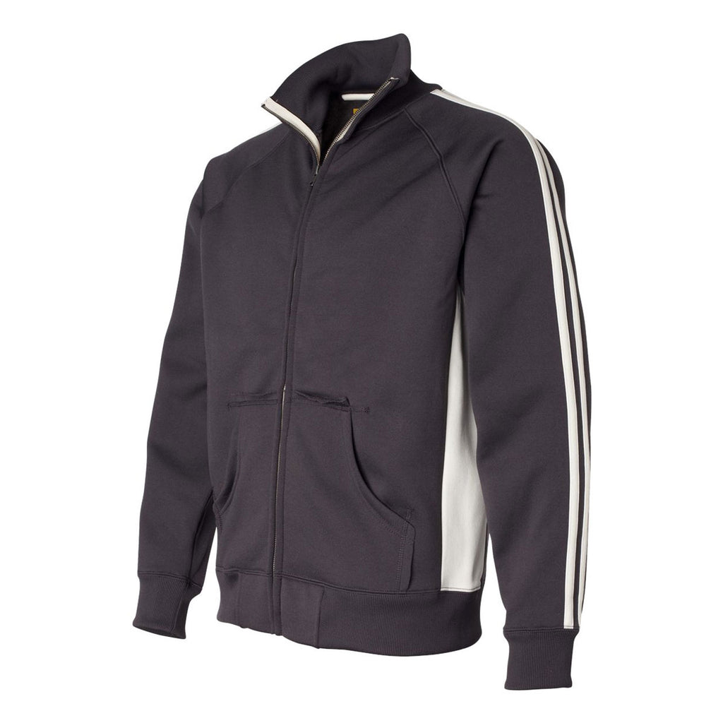 J. America Men's Graphite/White Vintage Track Jacket