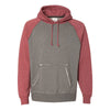 J. America Men's Smoke Heather/Simply Red Heather Vintage Heather Hooded Sweatshirt