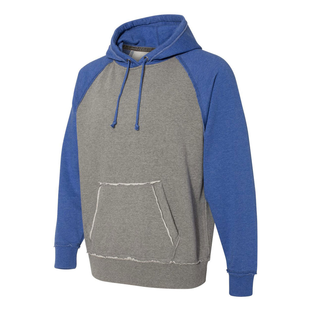 J. America Men's Smoke Heather/Vintage Royal Heather Vintage Heather Hooded Sweatshirt