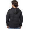 J. America Men's Black Horizon Quilted Anorak Hooded Pullover