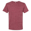 Jerzees Men's Maroon Snow Heather Jersey Crew T-Shirt