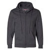 Bayside Men's Charcoal Heather USA-Made Full Zip Hooded Sweatshirt