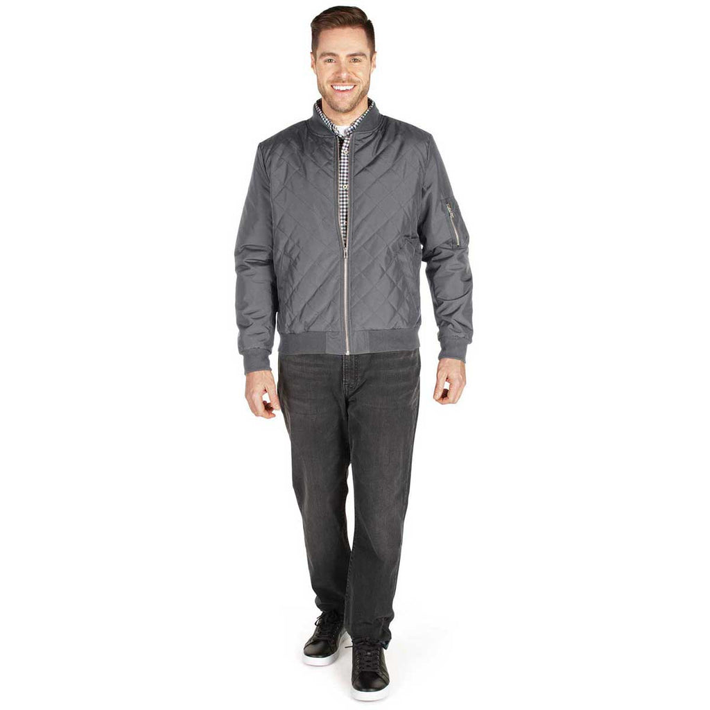 Charles River Men's Grey Quilted Boston Flight Jacket