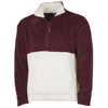 Charles River Unisex Maroon/Cream Oxford Quarter Zip