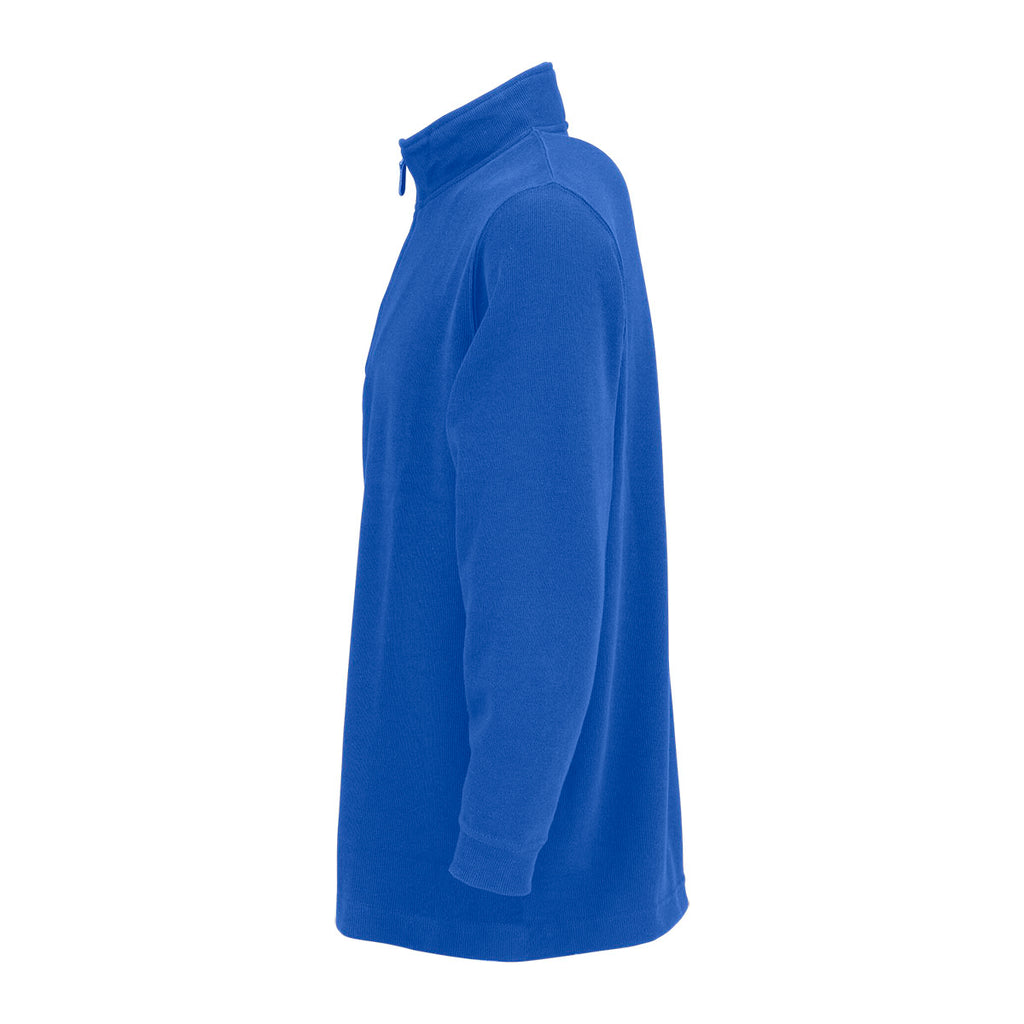 Vantage Men's Royal 1/4-Zip Flat-Back Rib Pullover