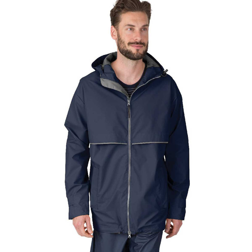 Charles River Men's True Navy/Grey New Englander Rain Jacket