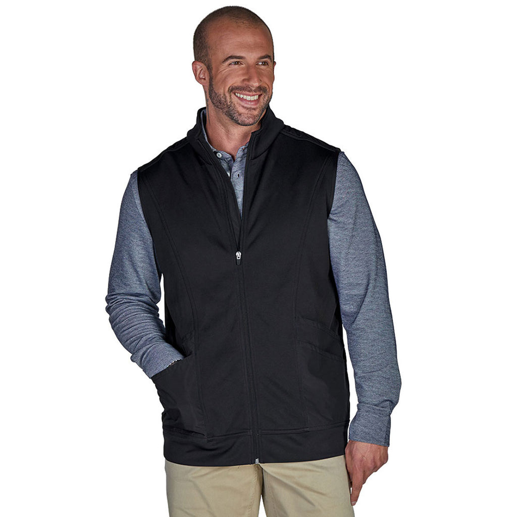 Charles River Men's Black Ashby Mixed Media Vest